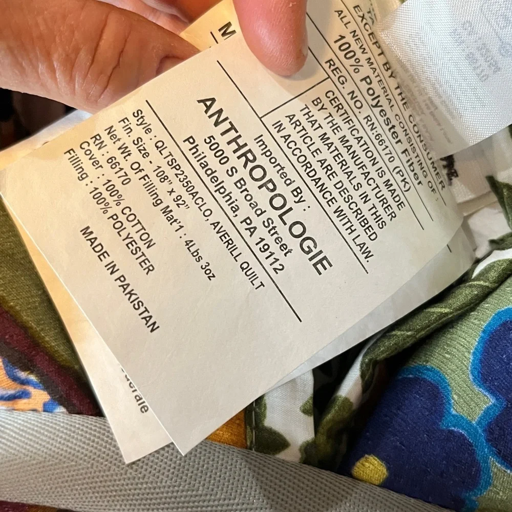 Anthropologie Averill Organic Cotton Quilt Size Cal King NWT